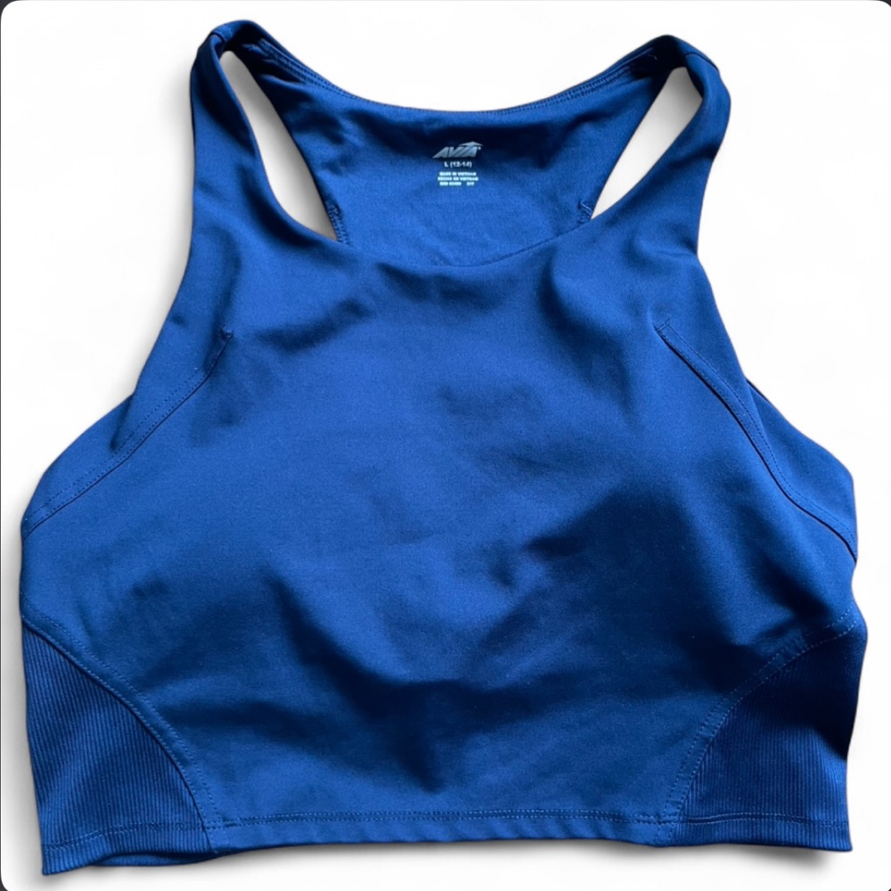 Navy Tank With Built in Bra - Activewear Blue Cropped